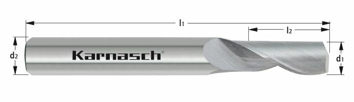 Karnasch VHM ALU-frees 1-snijder, Ø4,0 / L2= 8,0 / d2= 4 / L3= 22 NHC-7000 coating Art: 30732004000800422