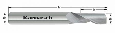 Karnasch VHM-frees, 1-snijder, rechtse spiraal, rechtssnijdend, NHC-7000 coating voor aluminium