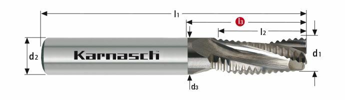 Karnasch VHM-ruwfrees lang HSC/HPC Ø12,0 mm Art: 3062321200
