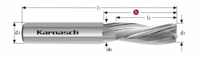 Karnasch VHM-finishfrees lang HSC/HPC Ø8,0 mm linkse spiraal, rechtssnijdend Art: 3062330800