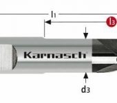 Karnasch VHM-frees, 3-snijder, met weldonopname, UFX-1 Nano-coating