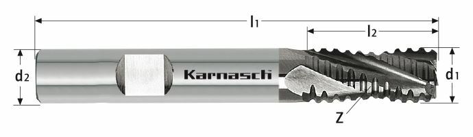 Karnasch VHM-HXF-Profiel-ruwfrees lang HSC/HPC Ø16,0 mm opname HB DVC - X3 Art: 3063531600