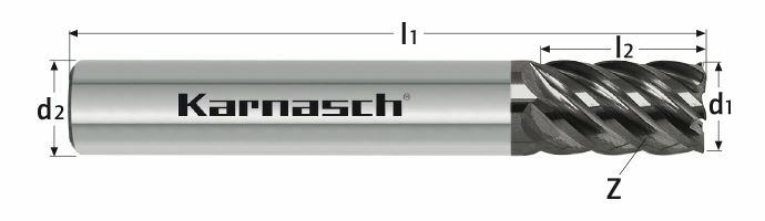 Karnasch VHM-frees positief lang,Superfinish Ø12,0 / Z= 6 HSC UFX - 2 Art: 3064461200