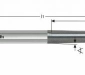 Karnasch VHM-Radiusfrees met kogelkop 250°, 2-snijder, extra lang, UFX-3-coating