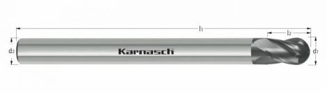 Karnasch VHM-Radiusfrees, 4-snijder, Rockwell Cutter, UFX24-coating