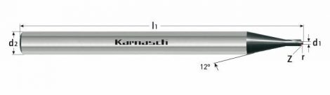 Karnasch VHM-Micro-konkaaf-profielfrees, 2-snijder, OXS-V2 coating