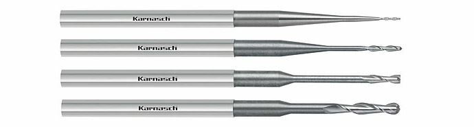 Karnasch VHM-3D-Radius-/frees, CAD/CAM Ø2,0 / r= 1,00 / L3= 18,0 mm, DCC 0318 Diamant-coating, Graphit/Zirkonium Art: 3065610200-5TEC