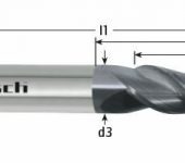Karnasch VHM-ruwfrees met hoekradius, 3-/4-snijder, DCC 0318 Diamant-coating voor grafiet