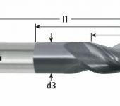 Karnasch VHM-ruwfrees met radius, 3-/4-snijder, DCC 0318 Diamant-coating voor grafiet