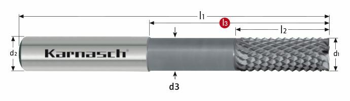 Karnasch VHM-ruwfrees, HSC Graphit Ø6,0 / L1= 63, / DCA 06 Art: 3065910600063