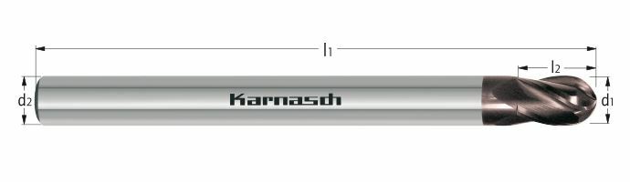Karnasch VHM 3D-Radiusfrees EXOTIC Ø5,0 / r= 2,5 / L1= 100 RVS-F² Art: 3074860500100