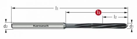 Karnasch VHM Precisieruimer HPC, cilindrische opname, linkse spiraal, rechtssnijdend