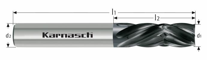 Karnasch VHM frees Type "VR" zonder binnenkoeling Ø10,0/L2=25/Z=6 DCC031 diamantcoating Art: 290416100025