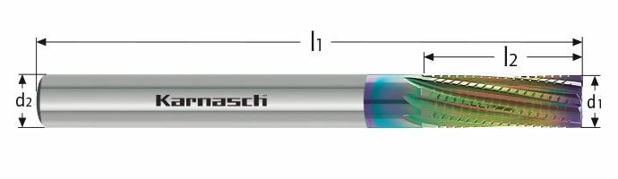 Karnasch VHM ruw- en nafrees Ø6,0/L2= 25/Z=8 NHC-7000 coating Art: 291752060025