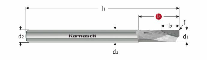 Karnasch CVD frees 1-snijder Ø8,0 / l2=12 rechtse spiraal/rechtssnijdend Art: 296510080012