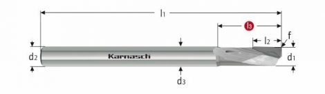 Karnasch CVD frees met binnenkoeling, 1-snijder, rechtse spiraal/rechtssnijdend, voor composites