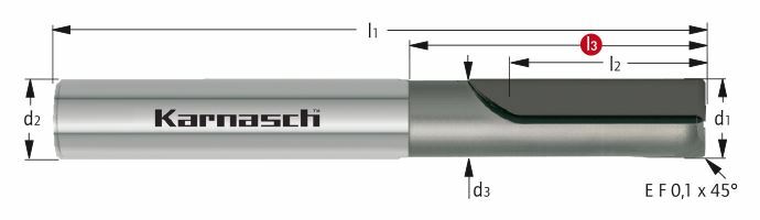 Karnasch CVD-freesopname, Composites Ø8,0 / L2=15 / Z=2 Art: 296526080015 BESTSELLER