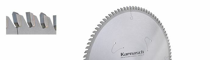 Karnasch HM cirkelzaagblad positief voor ALU, kunststof profielen 350x2,7/2,0x30mm 120 TFPD NL: UNI1+UNI2 Art: 111050350010
