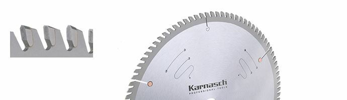 Karnasch HM cirkelzaagblad voor hard kunststof en abrasief materiaal 303x3,2/2,2x30mm 96 TFF-P - NL: UNI Art: 111460303030