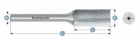 Karnasch HM freesstift ongecoat Type ZYB/HP-5