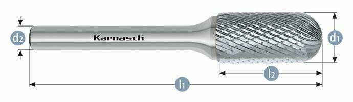Karnasch HM freesstift ongecoat Type WRC/ HP-4 d1=10 / l2=25 / d2=6 / l1=70mm Art: 113022095