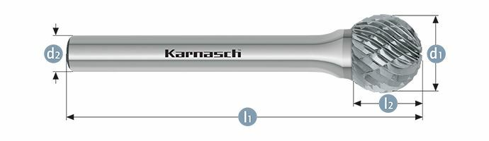 Karnasch HM freesstift ongecoat Type KUD/ HP-3 d1= 5,0 / l2= 4,7 / d2= 6 / l1= 50mm Art: 113031048 BESTSELLER