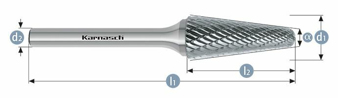 Karnasch HM freesstift ongecoat Type KEL/ HP-3 d1= 3,0 / l2= 14 / d2= 3 / l1= 75mm Art: 113081011 BESTSELLER