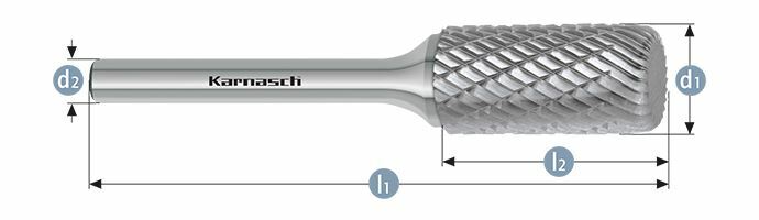 Karnasch HM freesstift ongecoat Type ZYA / HP-3 d1= 3,0 / l2= 14 / d2= 3 / l1= 38mm Art: 114010005 BESTSELLER