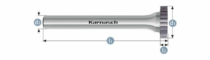 Karnasch HM freesstift ongecoat Type RIMshape/HP-2 d1= 25 / l2= 6,3 / d2= 8 / l1= 51mm Art: 114011020