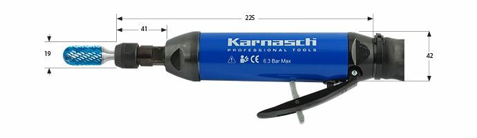Karnasch Profi-Luchtdrukslijper type: KAMD25LR voor freesstiften met opname Ø6,0mm Art: 114710 BESTSELLER
