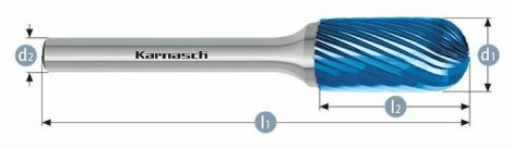 Karnasch HM freesstift Blue-Tec gecoat WRC/HP-2