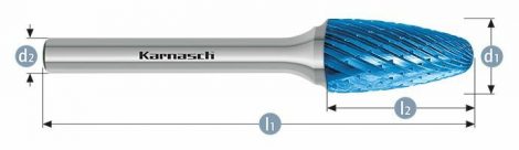 Karnasch HM freesstift Blue-Tec gecoat RBF/HP-1
