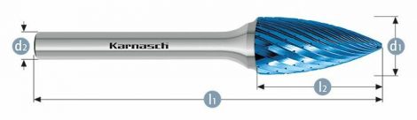 Karnasch HM freesstift Blue-Tec gecoat SPG/HP-1
