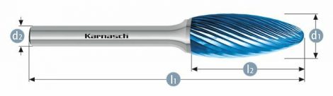 Karnasch HM freesstift Blue-Tec gecoat vlam/HP-2