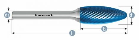 Karnasch HM freesstift Blue-Tec gecoat vlam/HP-5