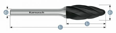 Karnasch HM freesstift Black-Tec gecoat vlam/HP-7