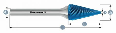 Karnasch HM freesstift Blue-Tec gecoat SKM/HP-5