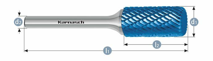 Karnasch HM freesstift Blue-Tec gecoat ZYA / HP-3 d1= 3,0 / l2= 14 / d2= 3 / l1= 38 mm Art: 116010005 BESTSELLER