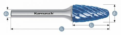 Karnasch HM-freesstift Blue-Tec gecoat RBF/HP-8