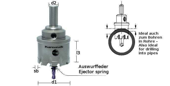 Karnasch HM gatenzaag Power-Max 20, boorlichaam zonder opname; snedediepte 30mm; Ø56mm Art: 201015A056