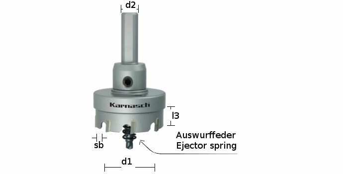 Karnasch HM gatenzaag Easy-Cut 5 kompl. met opname, centreerboor, uitwerpveer; snedediepte 12mm; Ø45mm BESTSELLER Art: 201020045
