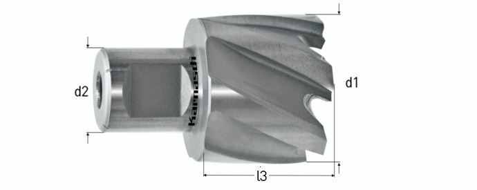 Karnasch HSS-XE staal kernboor / gatenzaag combinatie 12,7mm opname, snijdiepte 8mm, Mini-Line8 Ø22mm Art: 201230022