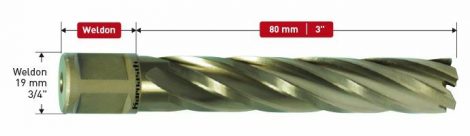 Karnasch HSS-XE kernboor Gold-Line80, snijdiepte 80mm, Weldonopname 19mm