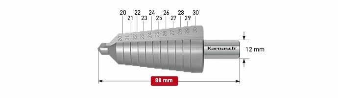 Karnasch trappenboor HSS-XE Ø20-30mm Art: 213013