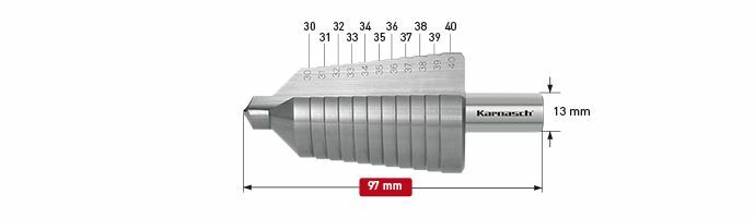 Karnasch trappenboor HSS-XE Ø30-40mm Art: 213014