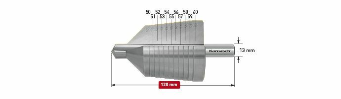 Karnasch trappenboor HSS-XE Ø50-60mm Art: 213024 BESTSELLER