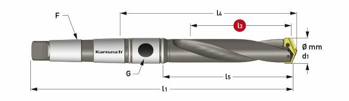 Karnasch Wisselplaatboorhouder, MK5-opname, gespiraliseerd, ISO 296 Type BEK Ø56,0-65,0 mm, boordiepte= 231,8 mm Art: 221030023180560