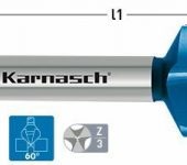 Karnasch HSS-XE verzinker 60°, 3-vlaksopname, Blue-Tec gecoat