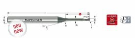 Karnasch "VALUETOOL" VHM-Microfrees < 55 HRC / HSC / HPC Ø0,6 / r= 0,06 / L3=6,0 mm WRC² Art: 308011006000606