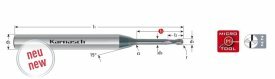 Karnasch "VALUETOOL" VHM-Micro-radiusfrees < 55 HRC HRC / HSC / HPC Ø1,2 / r= 0,60 / L3=5,0 mm WRC² Art: 308012012005